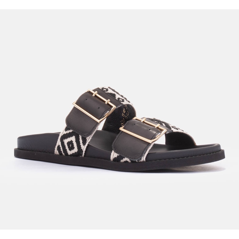 Marco Shoes Papuče s kopčama crna 1