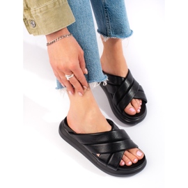 Papuče na platformi LA.FI crno 1