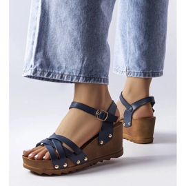 Mornarsko plave sandale na klin iz Audrica plava 1