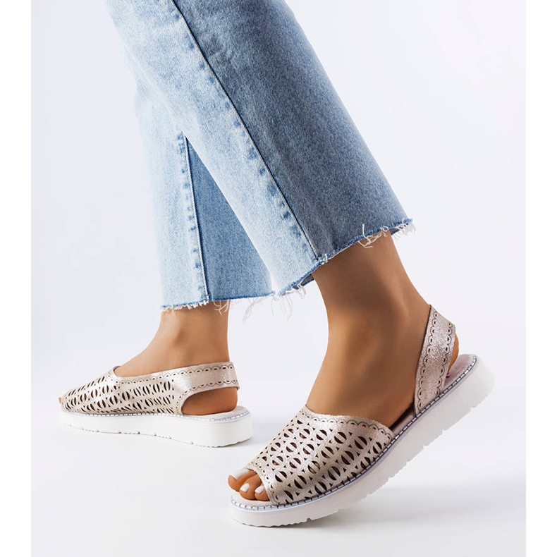 Kišne srebrne ažur sandale srebro 2