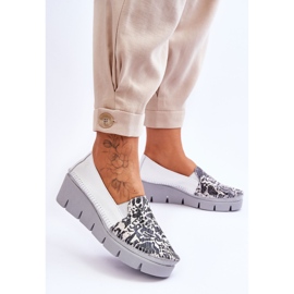 Kožne tenisice na wedge Maciejka 5814A-11 Bijelo-crne bijela 2