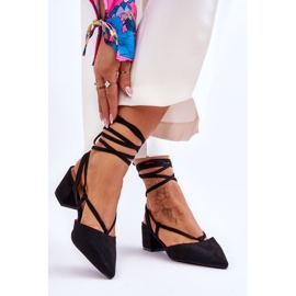 PG1 Crne Carlotte salonke na nisku petu s čvorovima crna 2