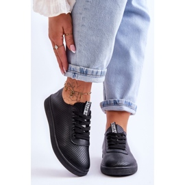 Ženske ažurne tenisice na vezanje crne boje bijela 1