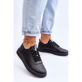 Ženske ažurne tenisice na vezanje crne boje bijela 2