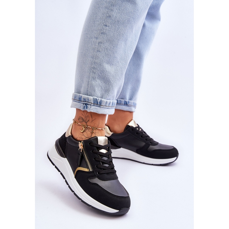 PG1 Ženske sportske cipele s patentnim zatvaračem crne Larisa crno 2