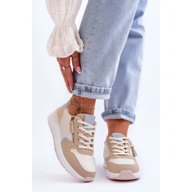 PG1 Ženske sportske cipele s patentnim zatvaračem bež Larisa 1