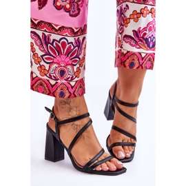 Florentina crne kožne sandale na petu crna 1