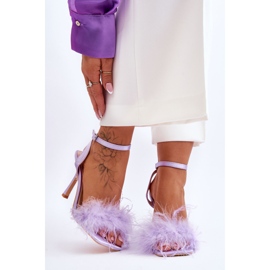FB2 Ženske ljubičaste Tiffany sandale od perja ljubičasta 2