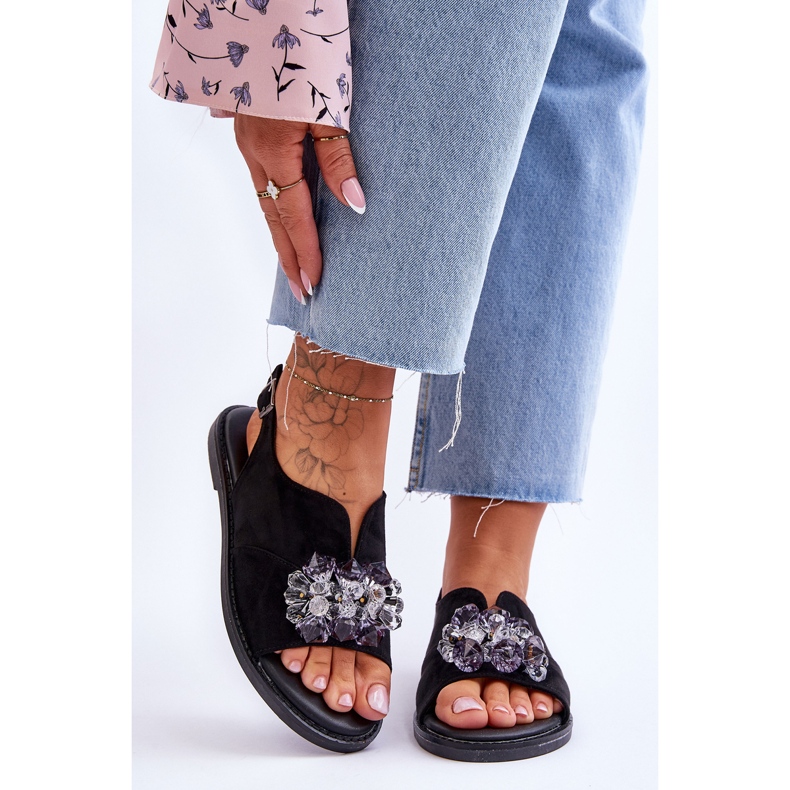 Vinceza Ženske crne Mersea sandale od brušene kože crna 1