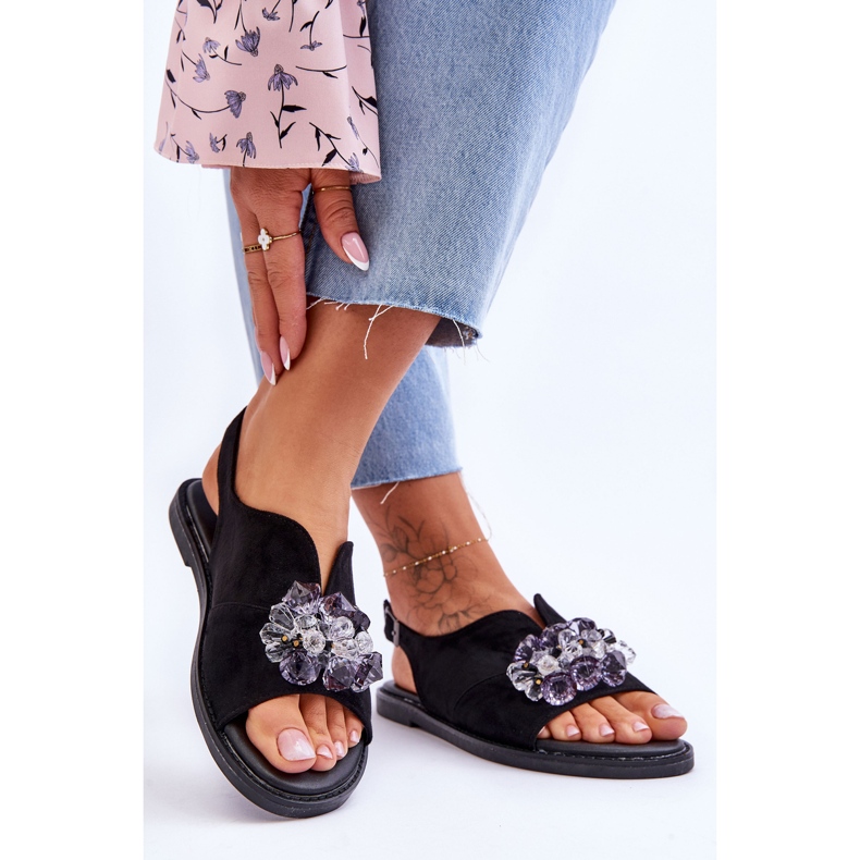 Vinceza Ženske crne Mersea sandale od brušene kože crno 2