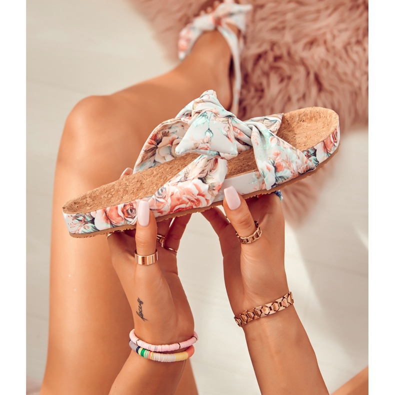 Klasične papuče s cvijećem Big Star JJ274703 Svijetlo sive siva 4