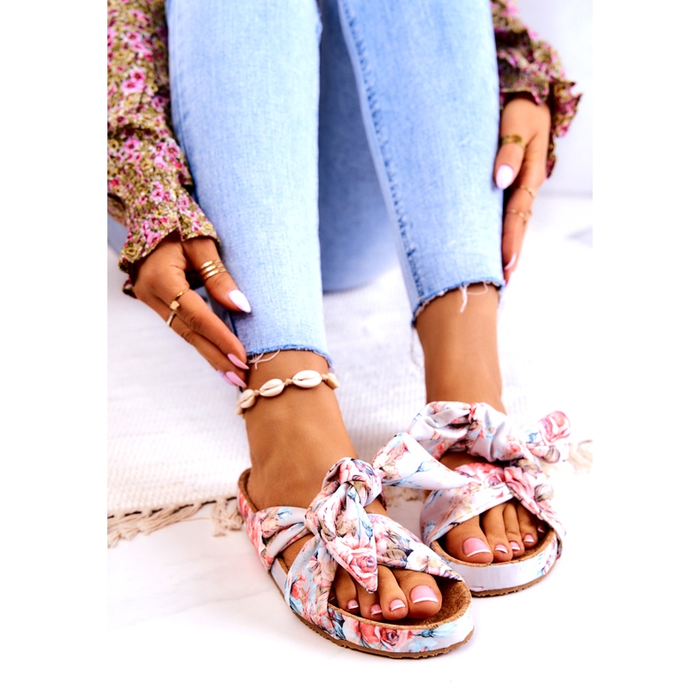 Klasične papuče s cvijećem Big Star JJ274703 Svijetlo sive siva 2