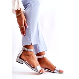 Alberto Violli Ženske srebrne kožne sandale srebro 3