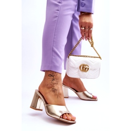 Ženske kožne klasične japanke metalik zlatne boje zlatna 2