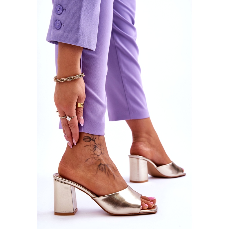 Ženske kožne klasične japanke metalik zlatne boje zlatna 3