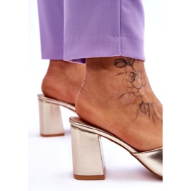 Ženske kožne klasične japanke metalik zlatne boje zlatni 5