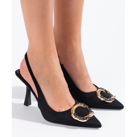 Crne salonke s otvorenom petom od antilopa iz Sheloveta crna 2