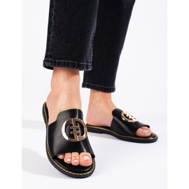 Ženske elegantne crne papuče Shelovet crna 1