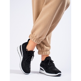 Shelovet crne tekstilne wedge tenisice crna 1