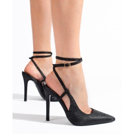Crne cipele na visoku petu s kristalima iz Sheloveta crna 1