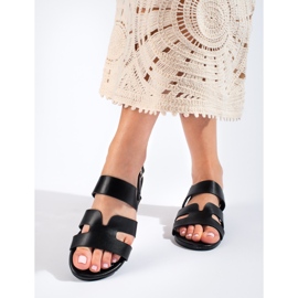 Shelovet crne ravne sandale crna 1