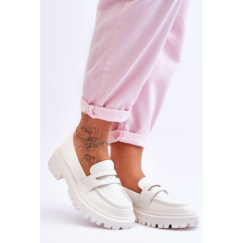 Bijele Riverside mokasine s platformom bez utikača bijela 1