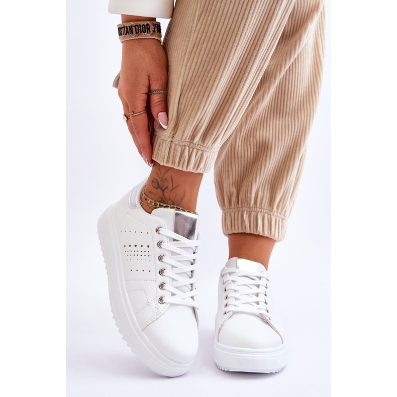 Ženske sportske cipele bijele i srebrne Budite prve! bijela 1