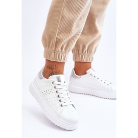 Ženske sportske cipele bijele i srebrne Budite prve! bijela 2