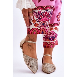 FM1 Elegantne ženske sandale ravne zlatne boje Sheia zlatna 1