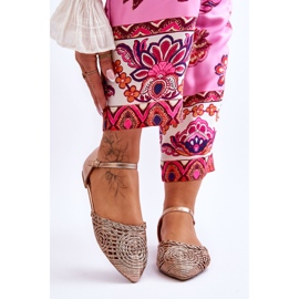 FM1 Elegantne ženske sandale ravne boje ružičastog zlata Sheia zlatni 1