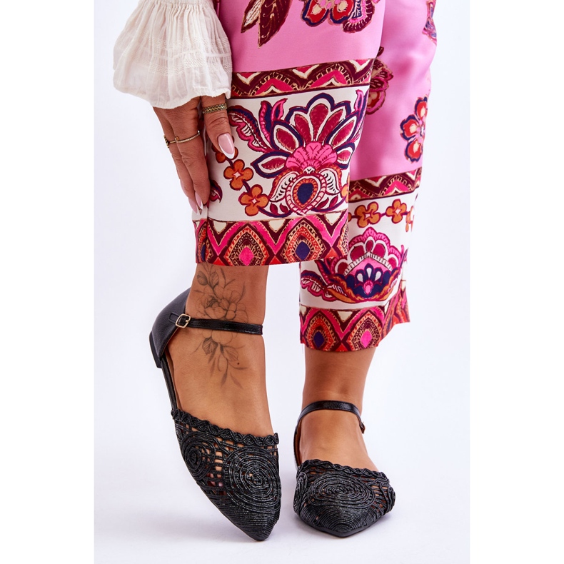 FM1 Elegantne ženske sandale ravne crne boje Sheia crna 1