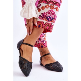 FM1 Elegantne ženske sandale ravne crne boje Sheia crna 2