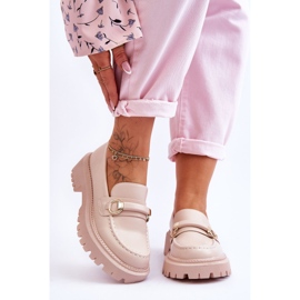 FG1 Ženske mokasine na masivnoj platformi Bež Calypso 1