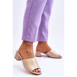 Elegantne glatke papuče Sergio Leone KL317 bež 2