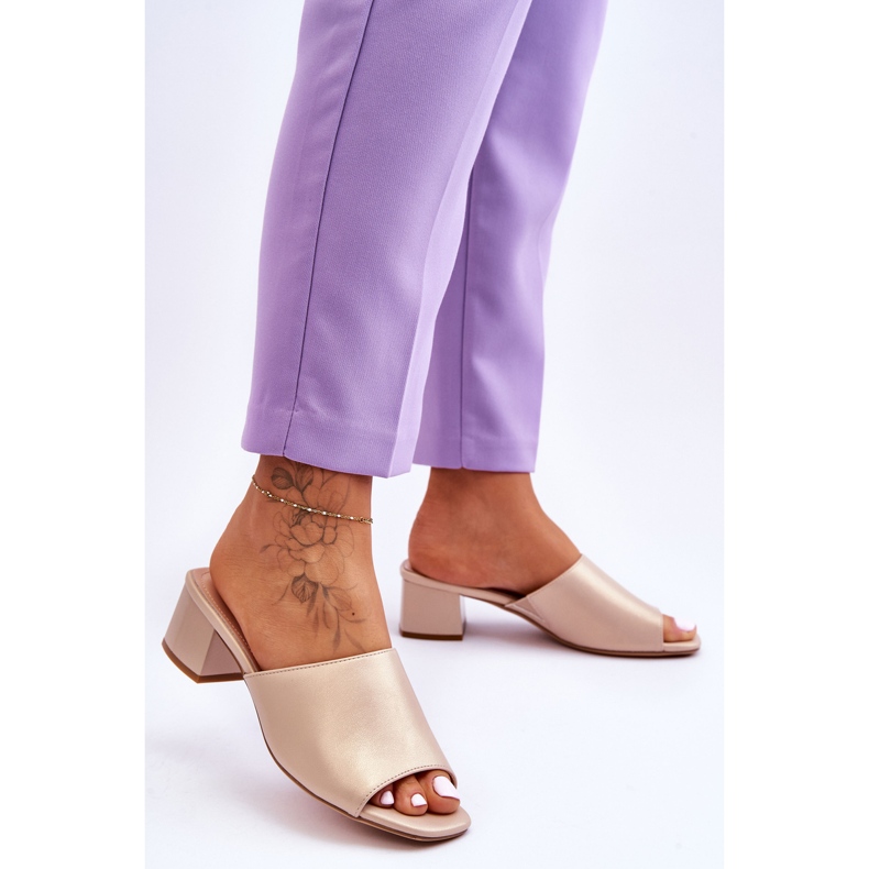 Elegantne glatke papuče Sergio Leone KL317 bež 2