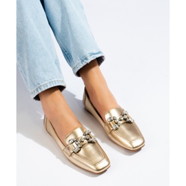 Ženske zlatne mokasinke sa Shelovet ukrasom zlatna 1