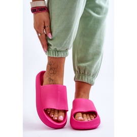 Fashion Modne pjenaste papuče na zdepastoj platformi Fuchsia Linnea ružičasta 4