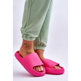 Fashion Modne pjenaste papuče na zdepastoj platformi Fuchsia Linnea ružičasta 3