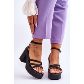FS1 Moderne crne Shemira sandale s petom i remenčićima crno 1