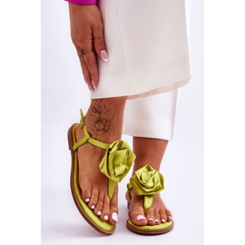 FS1 Ženske japanke s tkaninom Rose Carisma Lime zelena 1