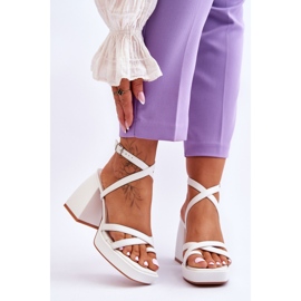 FS1 Moderne White Secret Rose visoke pete i sandale s platformom bijela 1