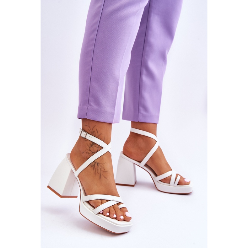 FS1 Moderne White Secret Rose visoke pete i sandale s platformom bijela 2