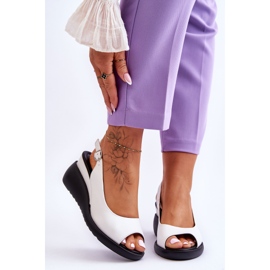 Ženske sandale na klin Sergio Leone SK853 Bijele bijela 1