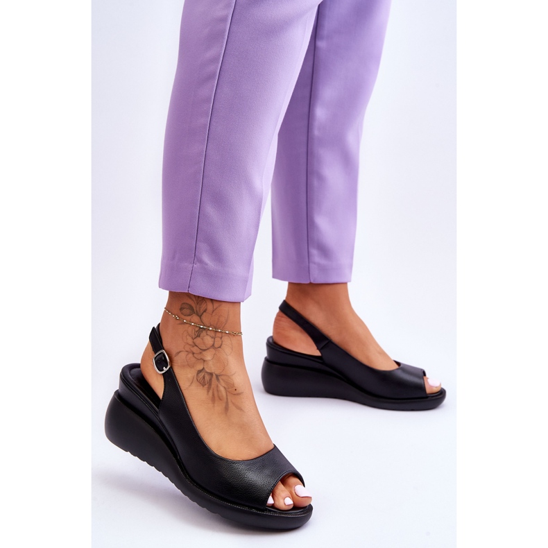 Ženske sandale na platformu Sergio Leone SK853 crne crna 2