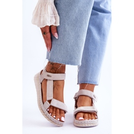 Velcro sandale od brušene kože Big Star LL276014 bež 1