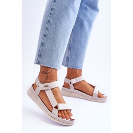 Velcro sandale od brušene kože Big Star LL276014 bež 2