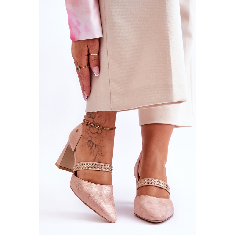 Kožne cipele s remenom Maciejka 05950-33 Pink ružičasta 1