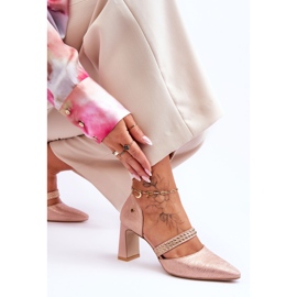 Kožne cipele s remenom Maciejka 05950-33 Pink ružičasta 5