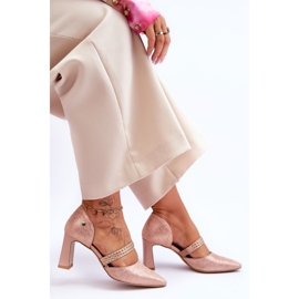 Kožne cipele s remenom Maciejka 05950-33 Pink ružičasta 6