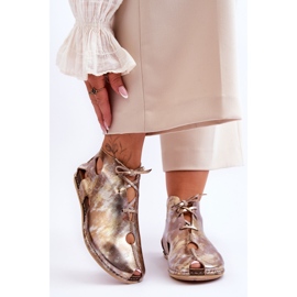 Maciejka Lagane kožne čizme 03426-42 Zlatne zlatni 1